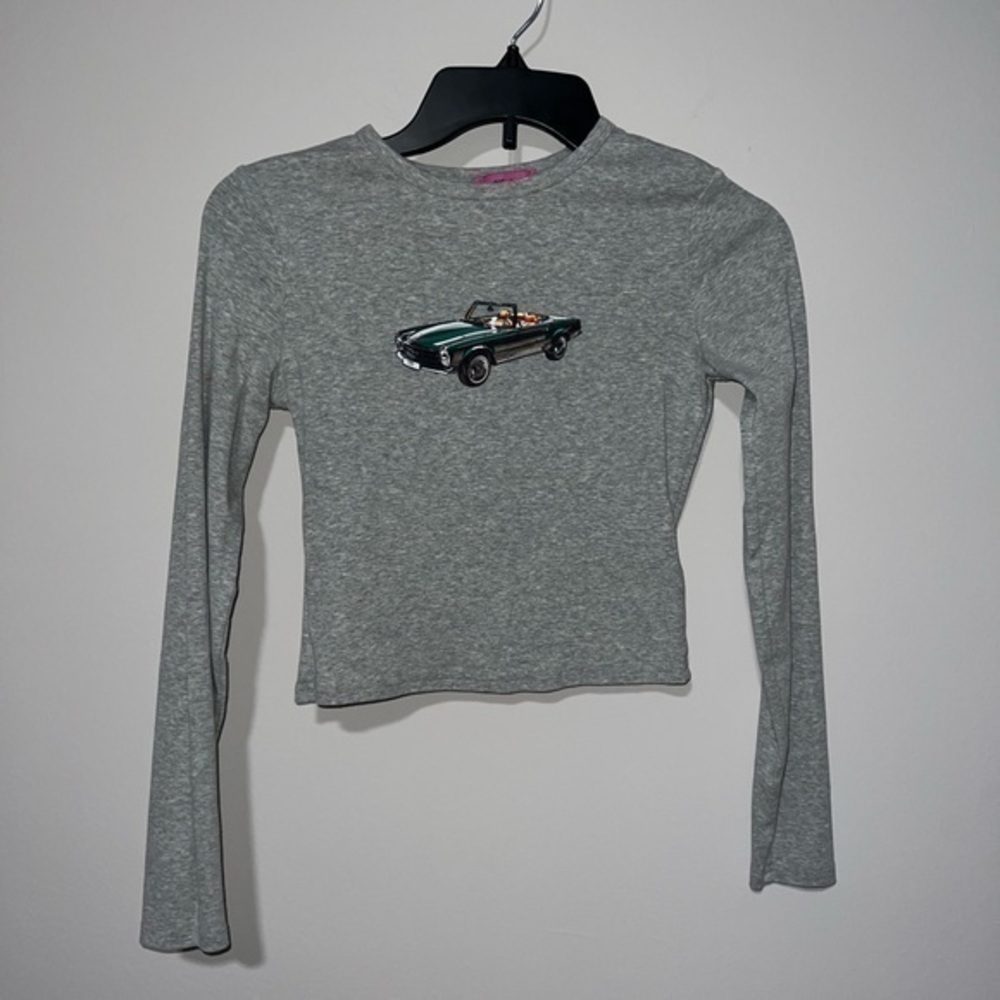 Light grey long sleeve top with convertible edikteol Small